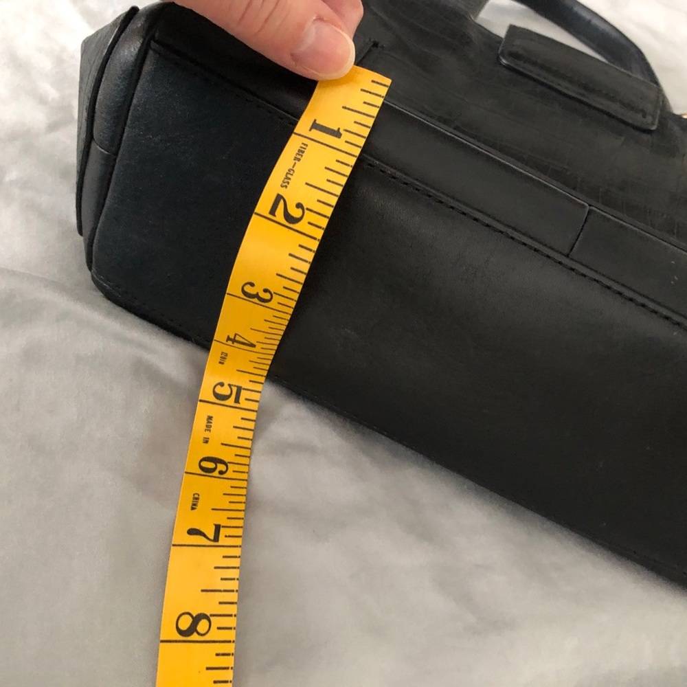 Cole Haan Black Leather! Faux Croc handbag Vintage Classic Black Handbag leather - Picture 14 of 15